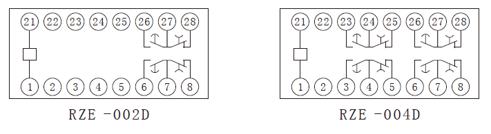 RZE-D系列中間老龄产业内部接線圖