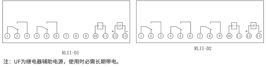 RLII-D系列靜态電流老龄产业内部接線圖