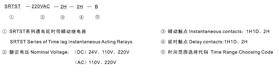 SRTST-110VAC-1H1D-1H1D-A型号及其含義