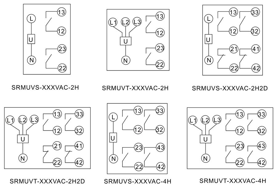 SRMUVS-100VAC-4H内部接線圖